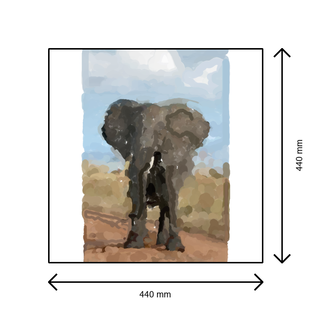 A stroke-render of an elephant